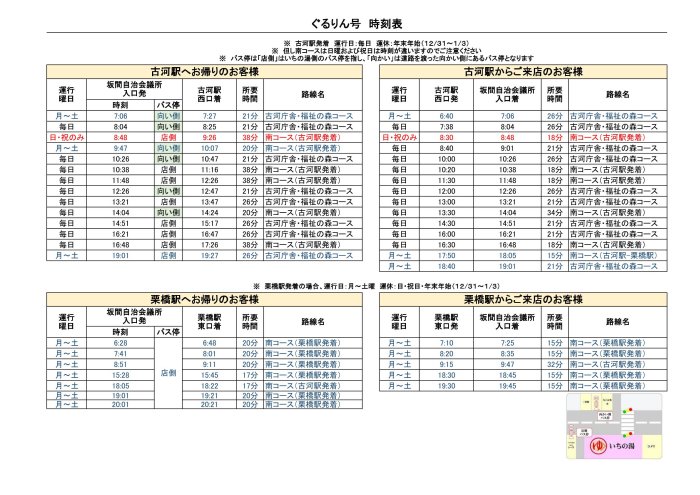 ぐるりん号時刻表